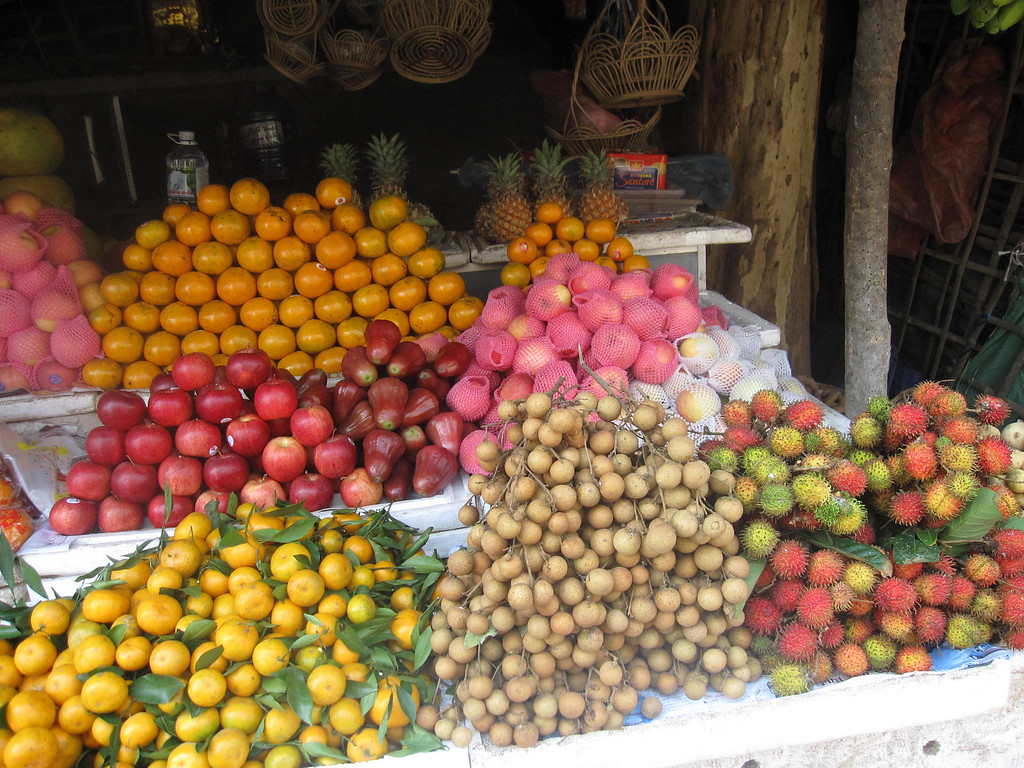 Piles of fresh fruit and veg at the markets in Siem Reap Piles of fresh fruit and veg at the markets in Siem Reap