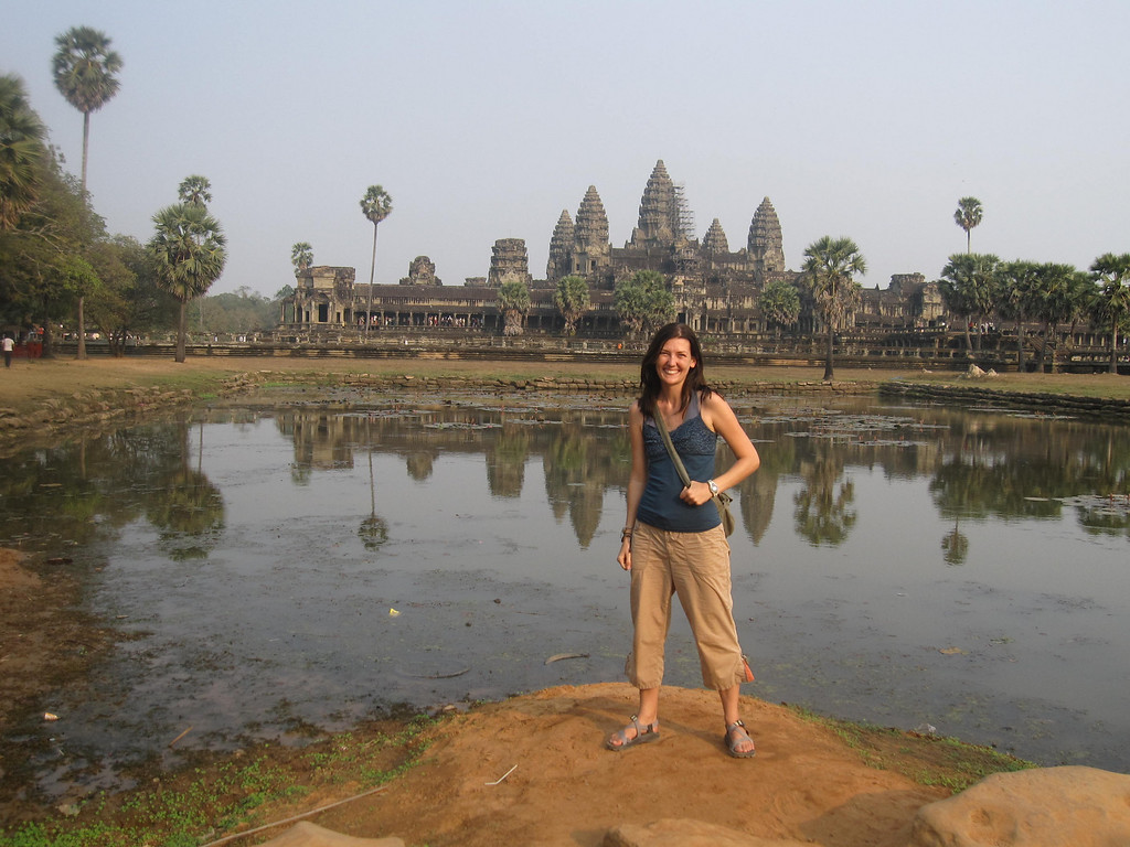 Posing at the temples of Angkor Wat in Cambodia Posing at the temples of Angkor Wat in Cambodia