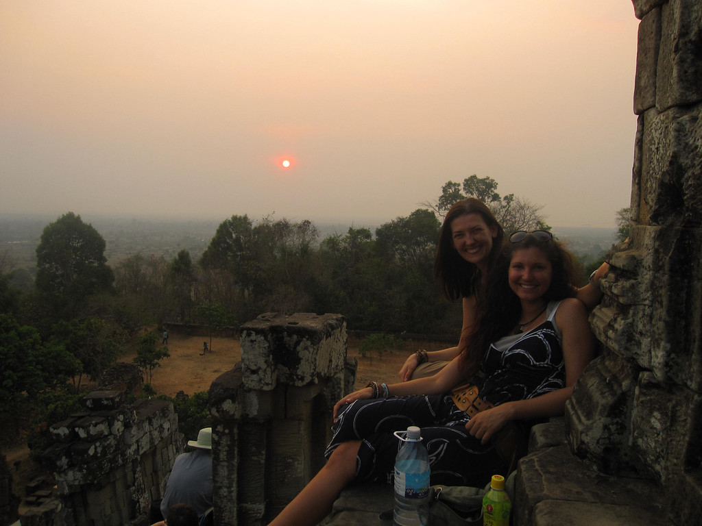 Sunset together from a temple at Angkor Wat, Cambodia Sunset together from a temple at Angkor Wat, Cambodia