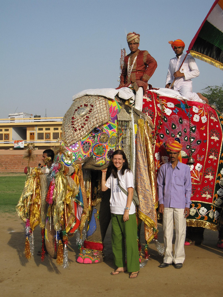 me posing with one of the magnificent Jaipur elephants