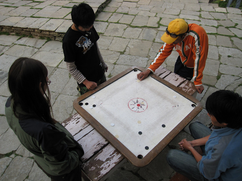 Cannonball , a uniquely Nepali game that is popular all over the country. And they are really, really good! picture of a Nepali cannonball board