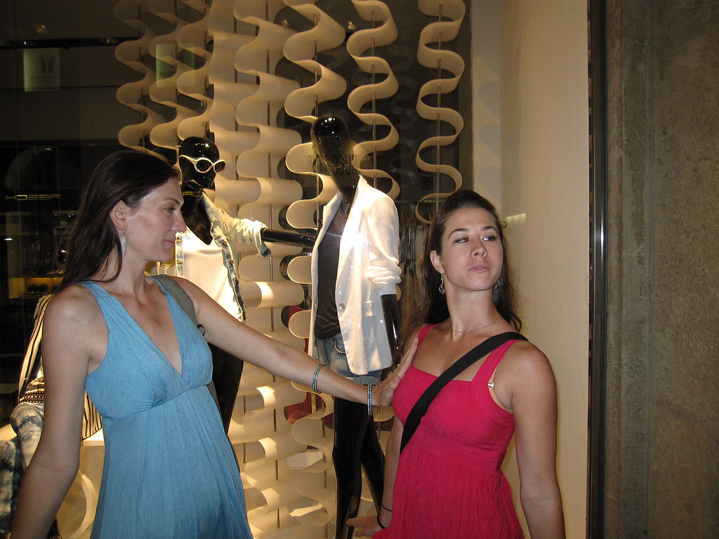 Mannequin fun on the streets of florence posing like the mannequins