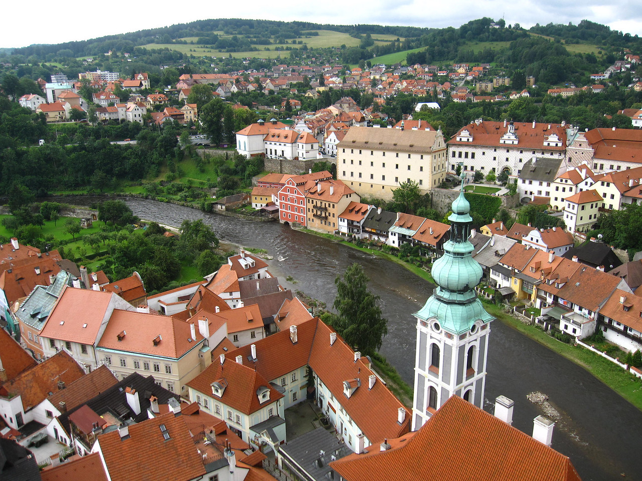 The views from the castle tower in Cesky Krumlov, Czech Republic views from the castle tower in Cesky Krumlov, Czech Republic