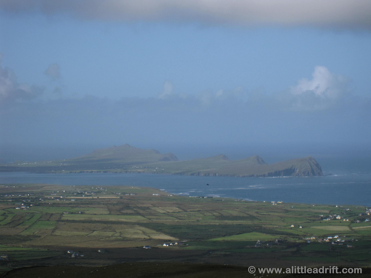 The Three Sisters Islands are visible from Slea Head Drive, but much more notable from Mount Brandon