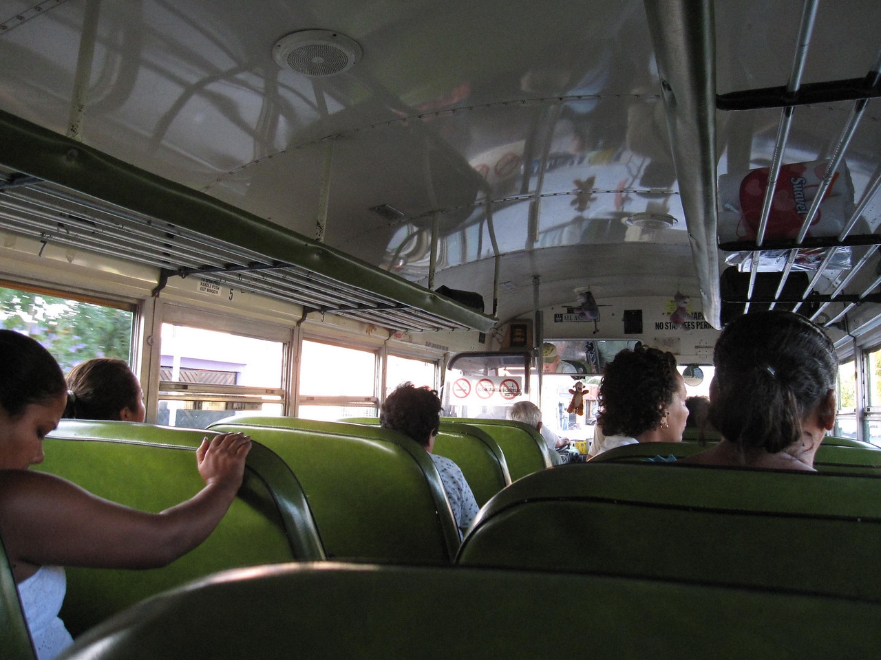 inside of a chicken bus
