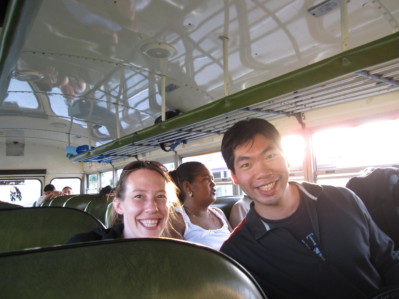 New friends on the adventure with me (and equally confused by their Central American Lonely Planet!) new friends on the transport misadventure