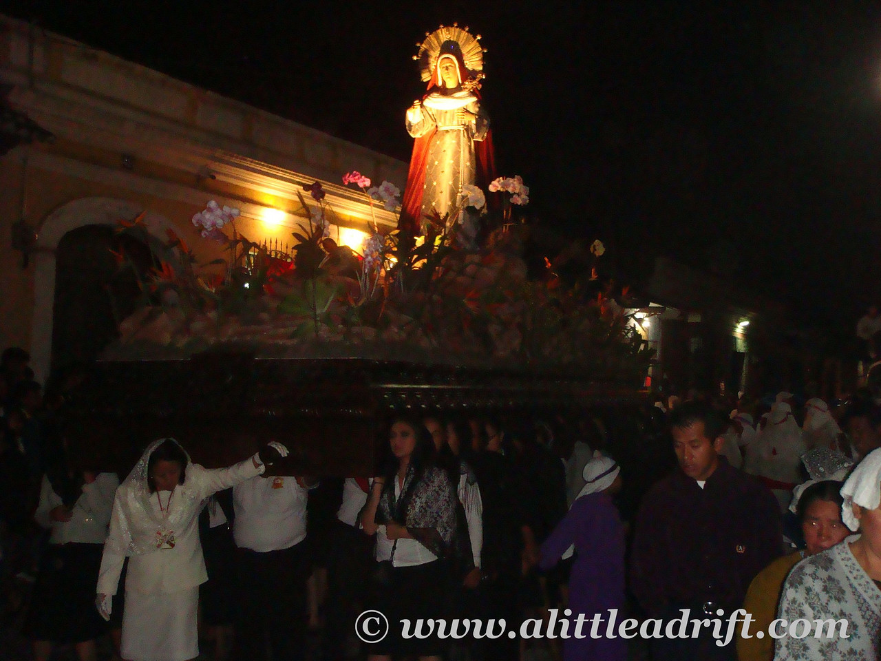 dawn procession leaves the church in antigua guatemala