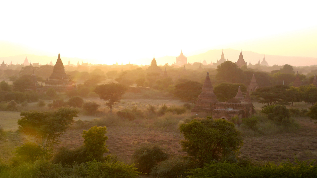 Sunset over Bagan, Myanmar..