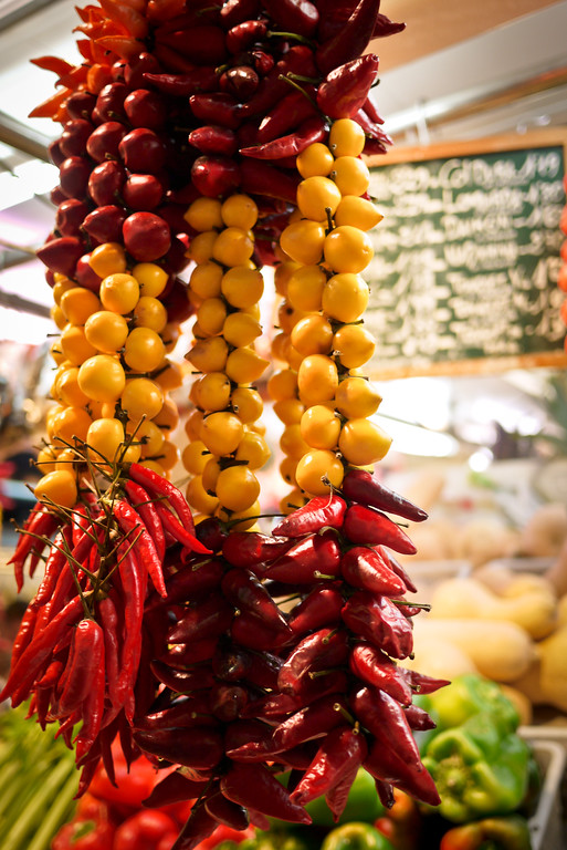 La Boqueria market in Barcelona, Spain.