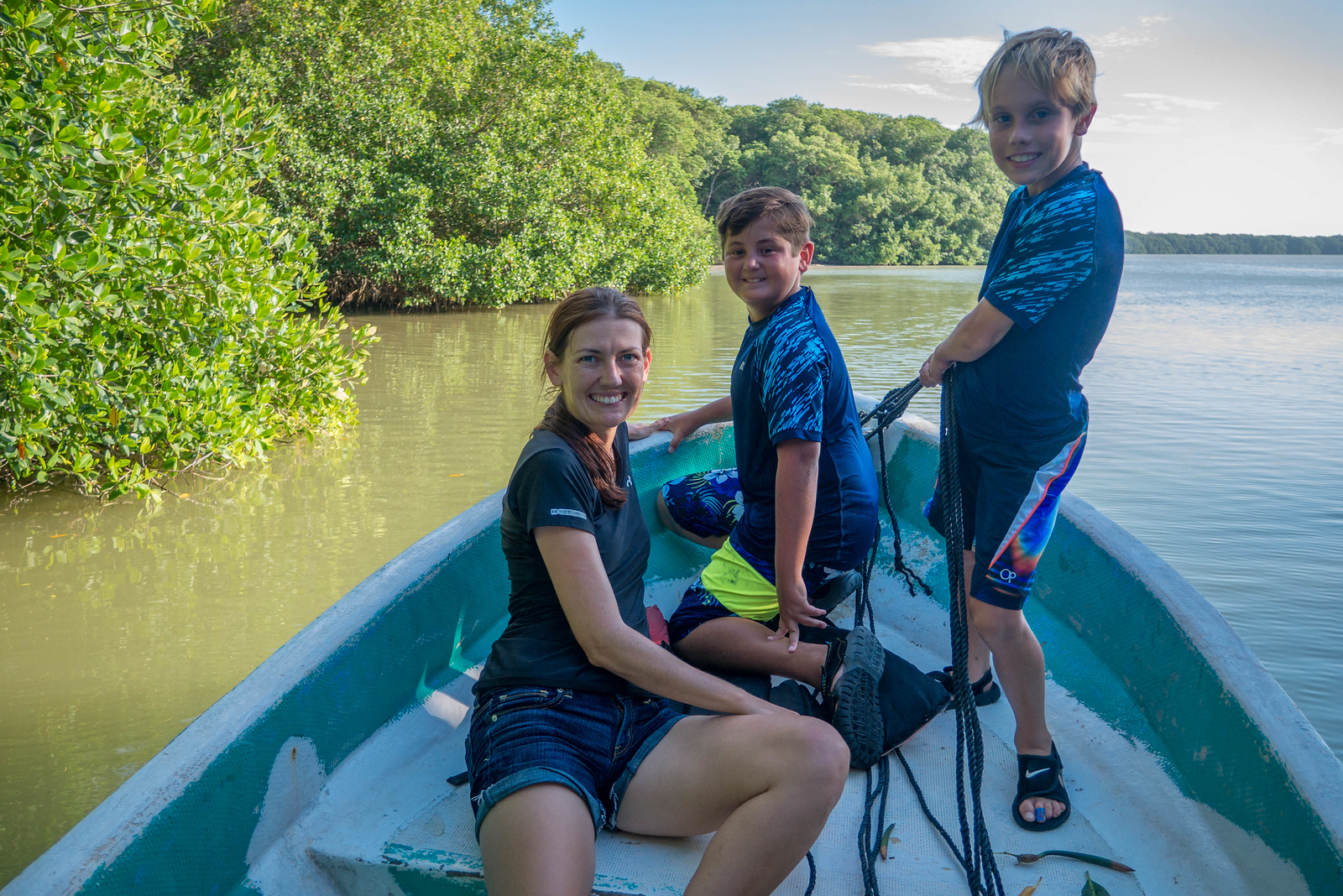 Road tripping the Yucatan with two kids includes boat rides!