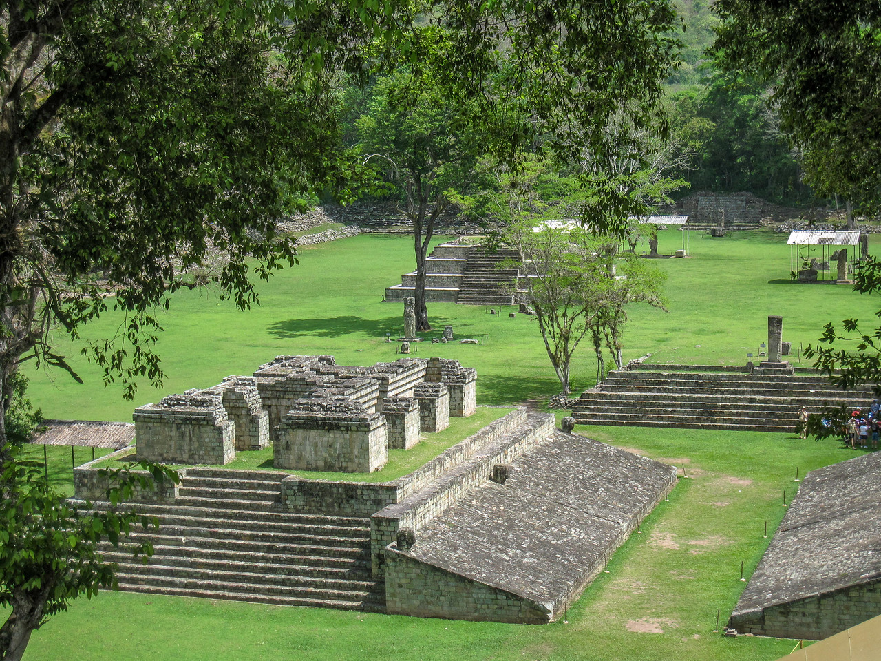 A high view of the Copan ruins