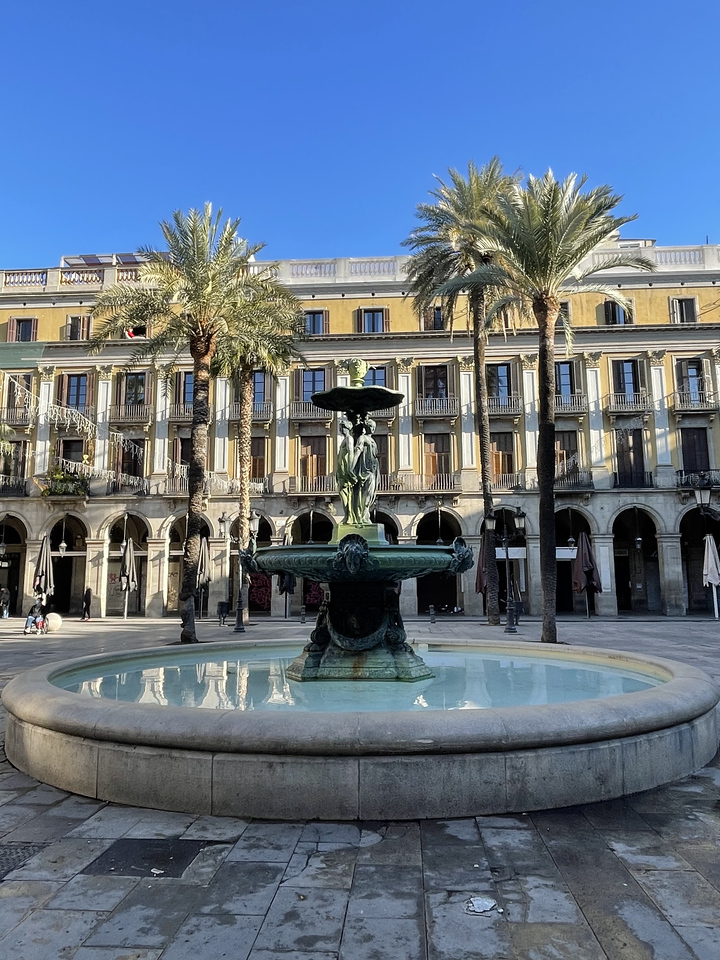 Plaza Real in Barcelona, Spain