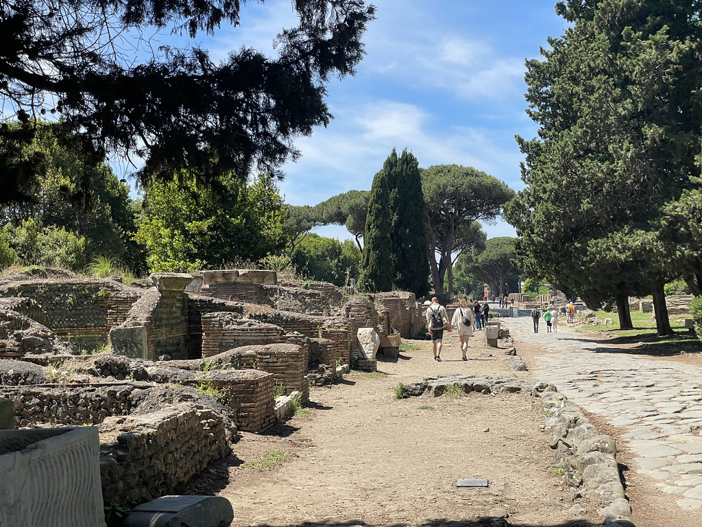 Ostia Antica ruins with just a handful of other tourists in a mid-May trip.