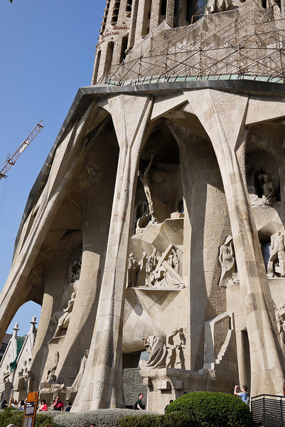 Passion façade; La Sagrada Familia in Barcelona, Spain