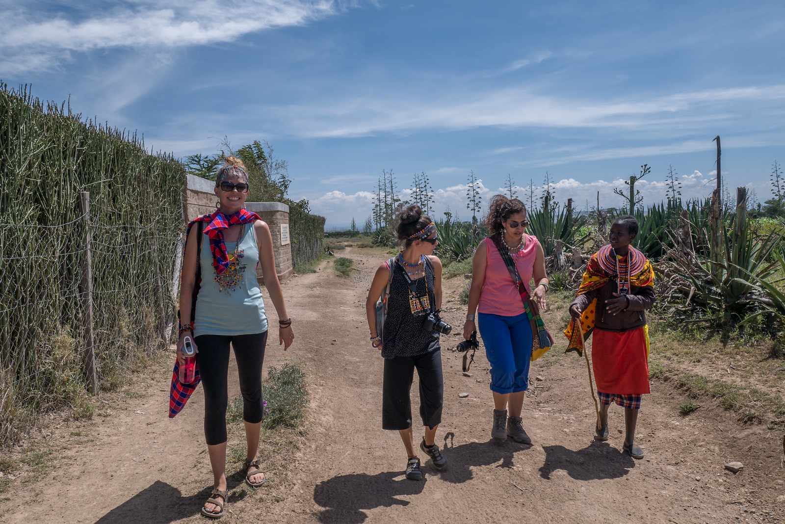 Rose walks with us around Maji Moto and answered all of our questions. It's not safe for us to walk alone in the remote areas, so we always had a Maasai guide with us as we toured and explored. exploring the Loita Plains near Maji Moto