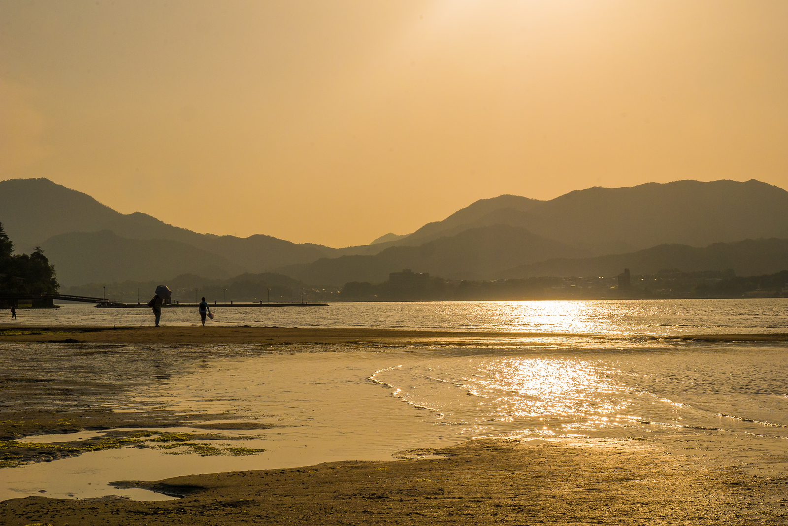 Sunset on Miyajima Island, Japan. Sunset on Miyajima Island, Japan.