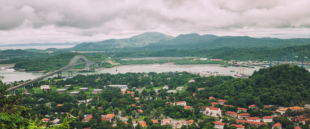 Bridge of the Americas from Ancon Hill in Panama City.