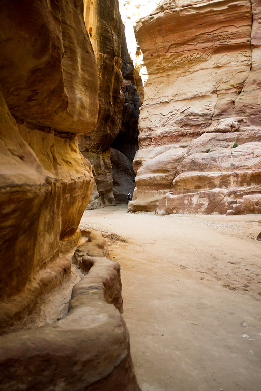 A carved channel to carry water deep inside of the ancient Nabataean city of Petra, Jordan. carved channel to carry water deep inside of the ancient Nabataean city of Petra, Jordan