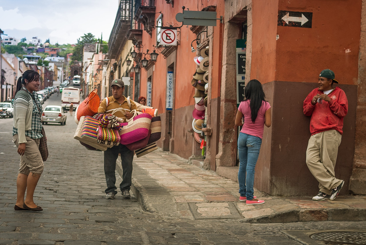 streets of san miguel de allende, a colonial town in Mexico