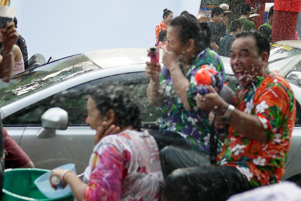 Songkran water fight in Chiang Mai, Thailand