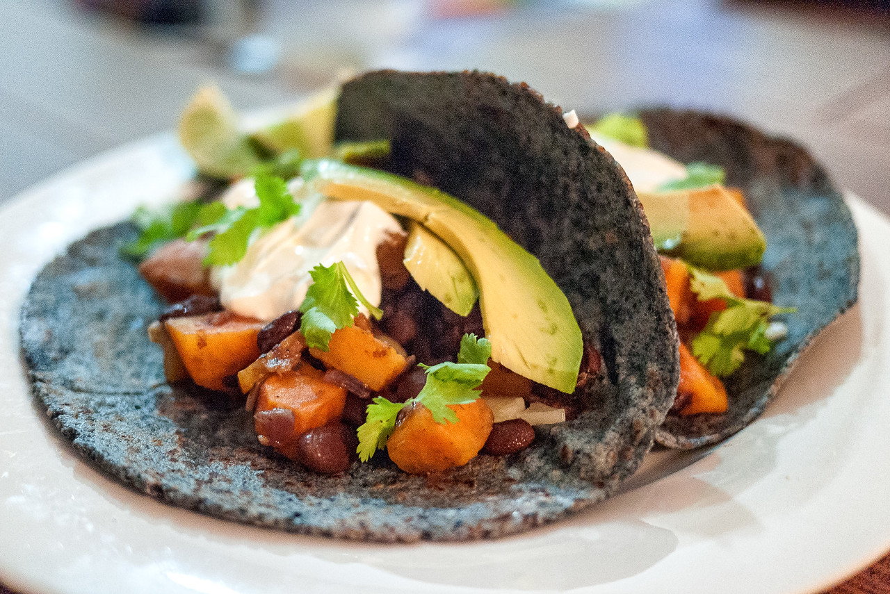 sweet potato and black been tacos