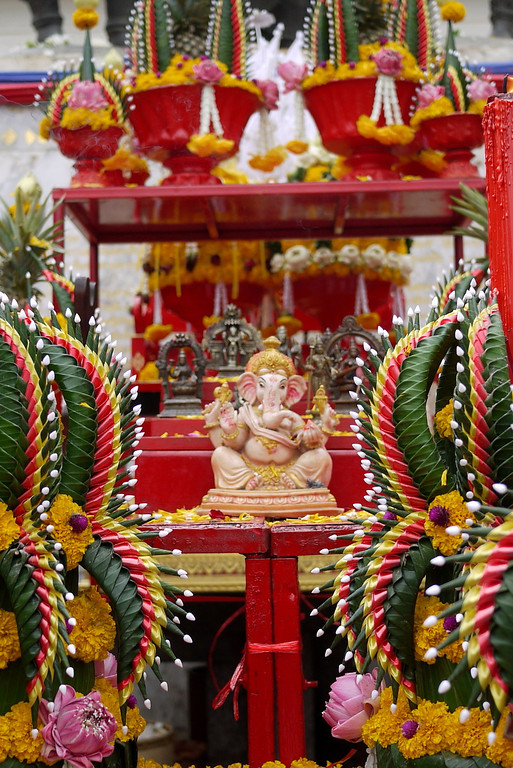 Thailand Travel Guide: Ganesh decorated and honored at a festival in the Three Kings square in Chiang Mai, Thailand. Ganesh decorated and honored at a festival in the Three Kings square in Chiang Mai, Thailand.