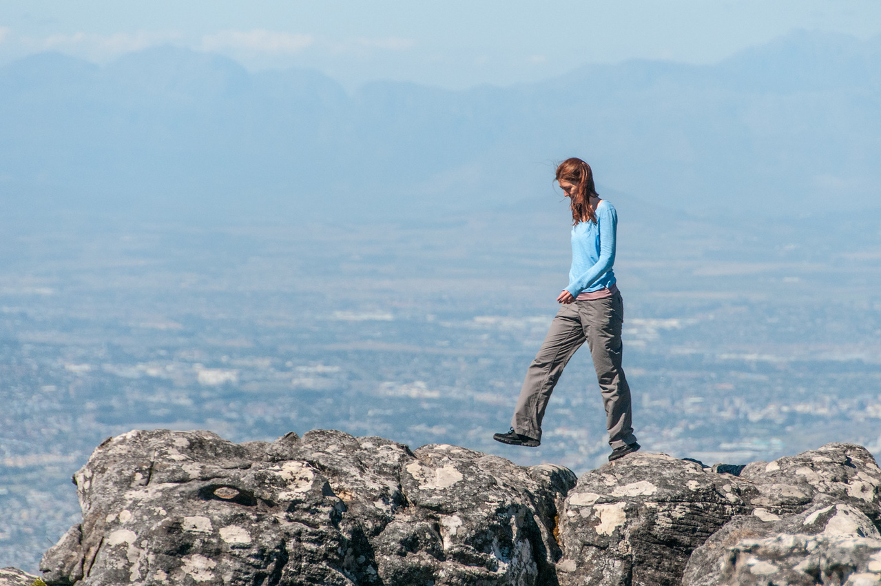 Me traveling solo in South Africa to visit Table Mountain