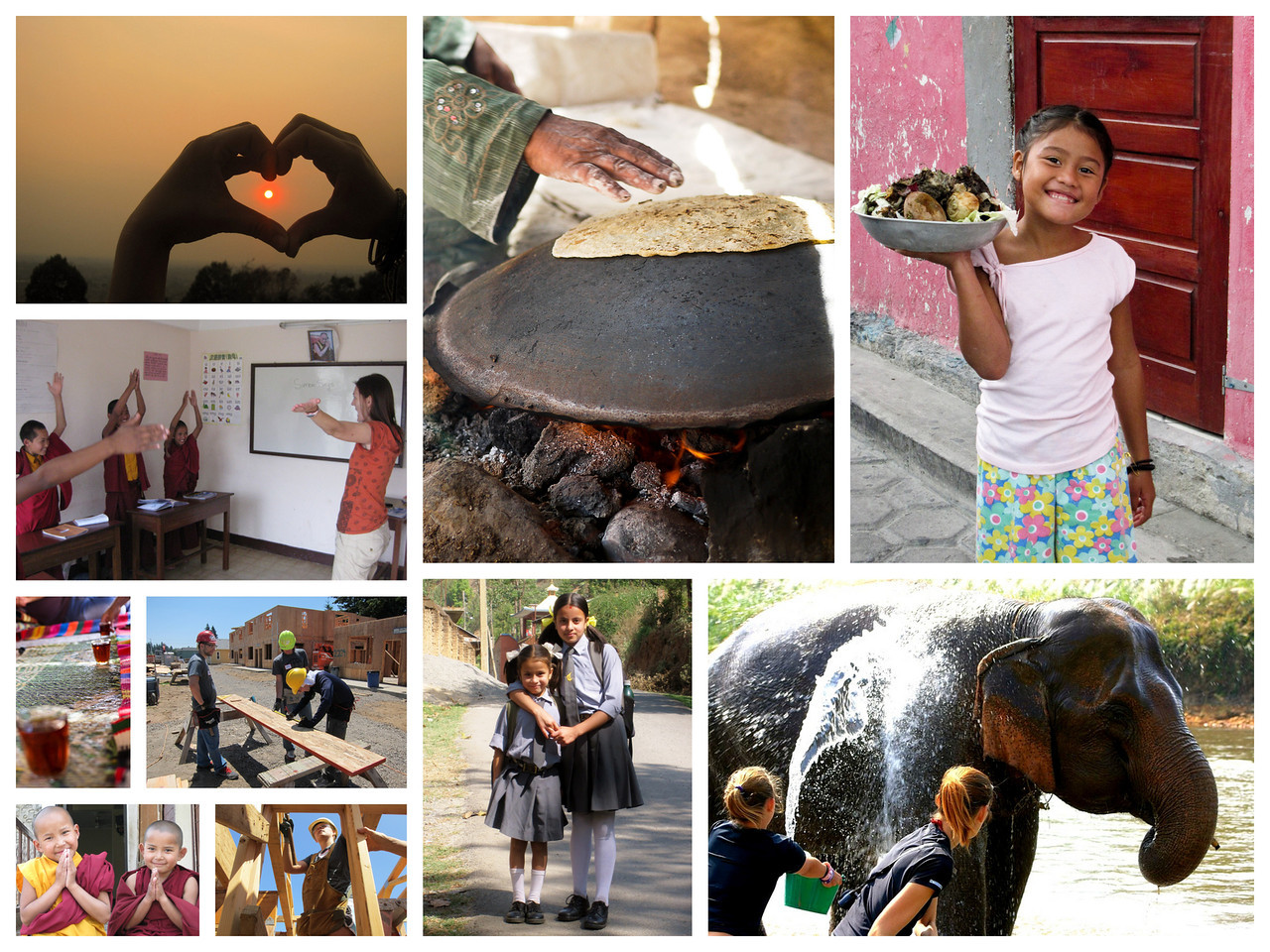 Volunteer travel collage