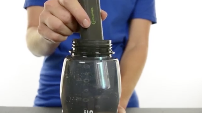 the steripen used in a bottle of water