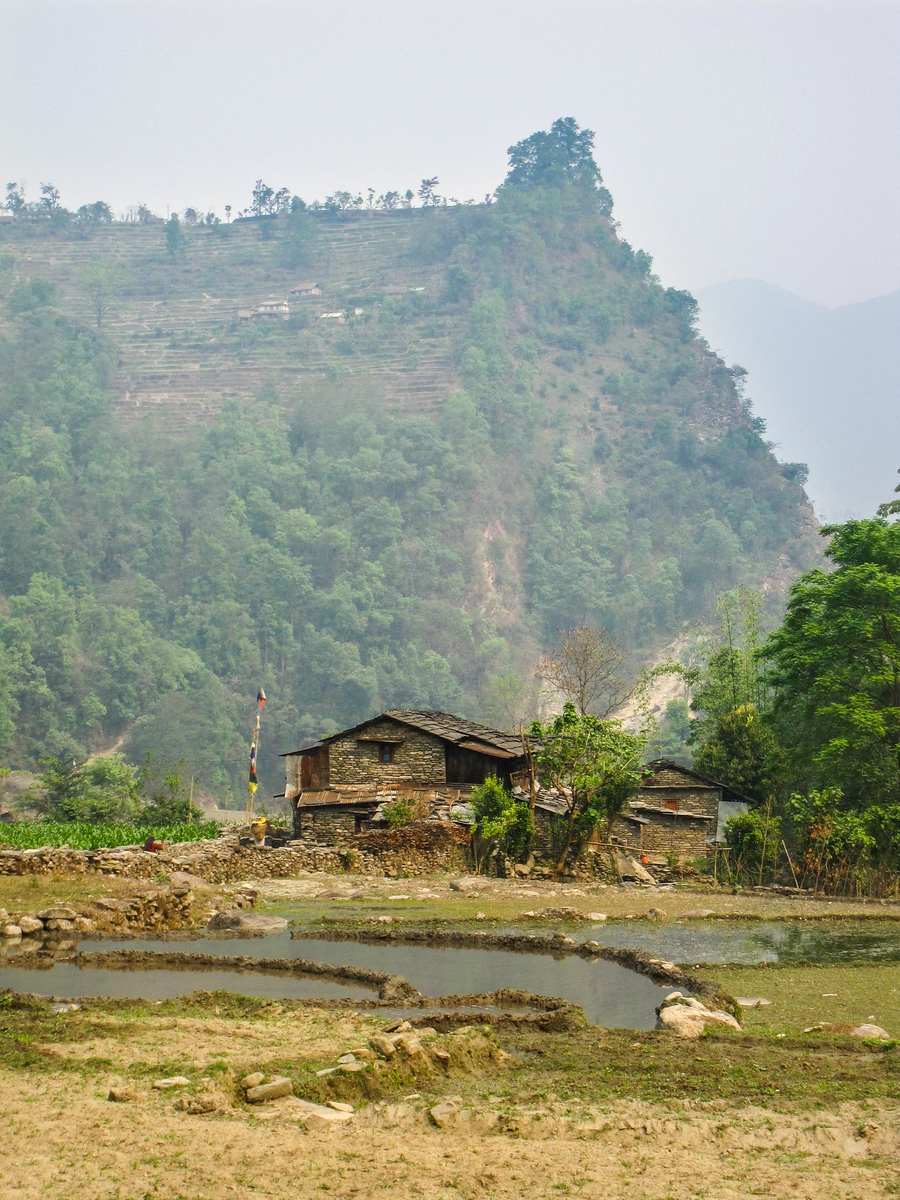 Views of the Himalayas on a trek through the Annapurna Circuit in Nepal. the Annapurna Circuit in Nepal