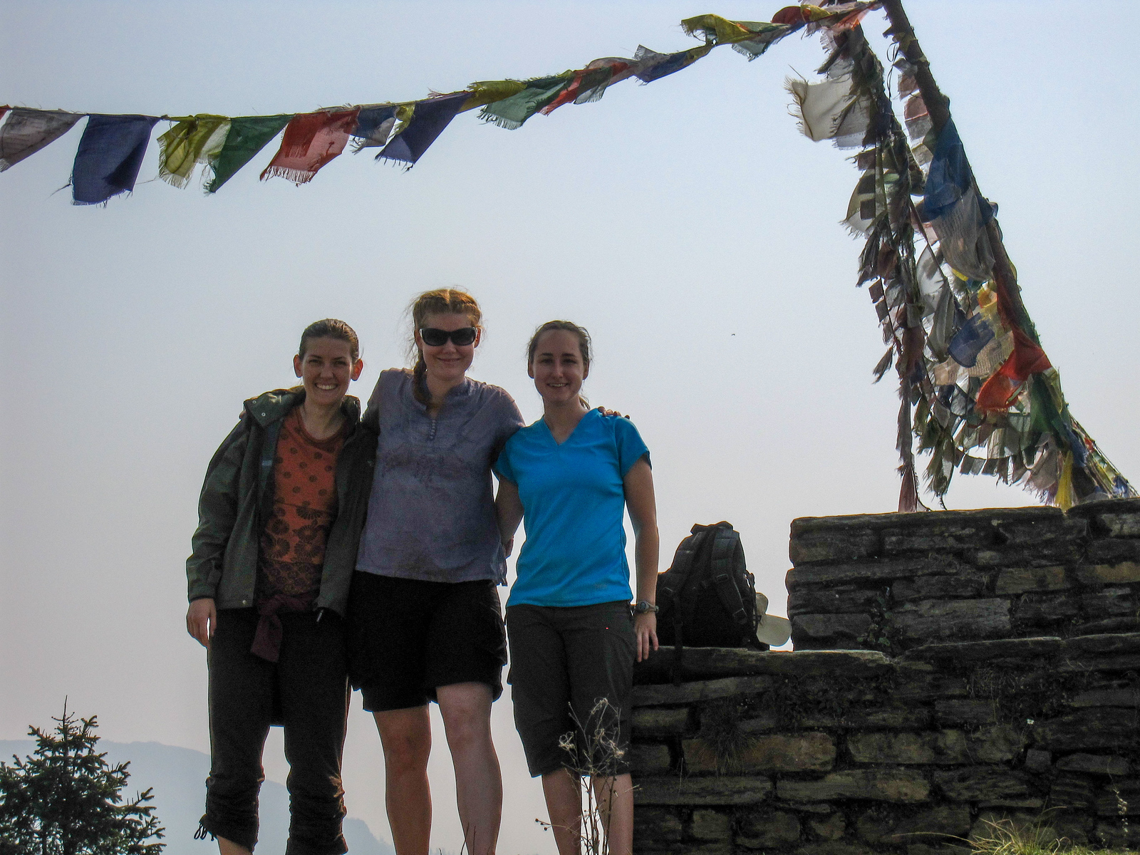 We took a fun photo opportunity at our highest peak on the trek! poon hill trek