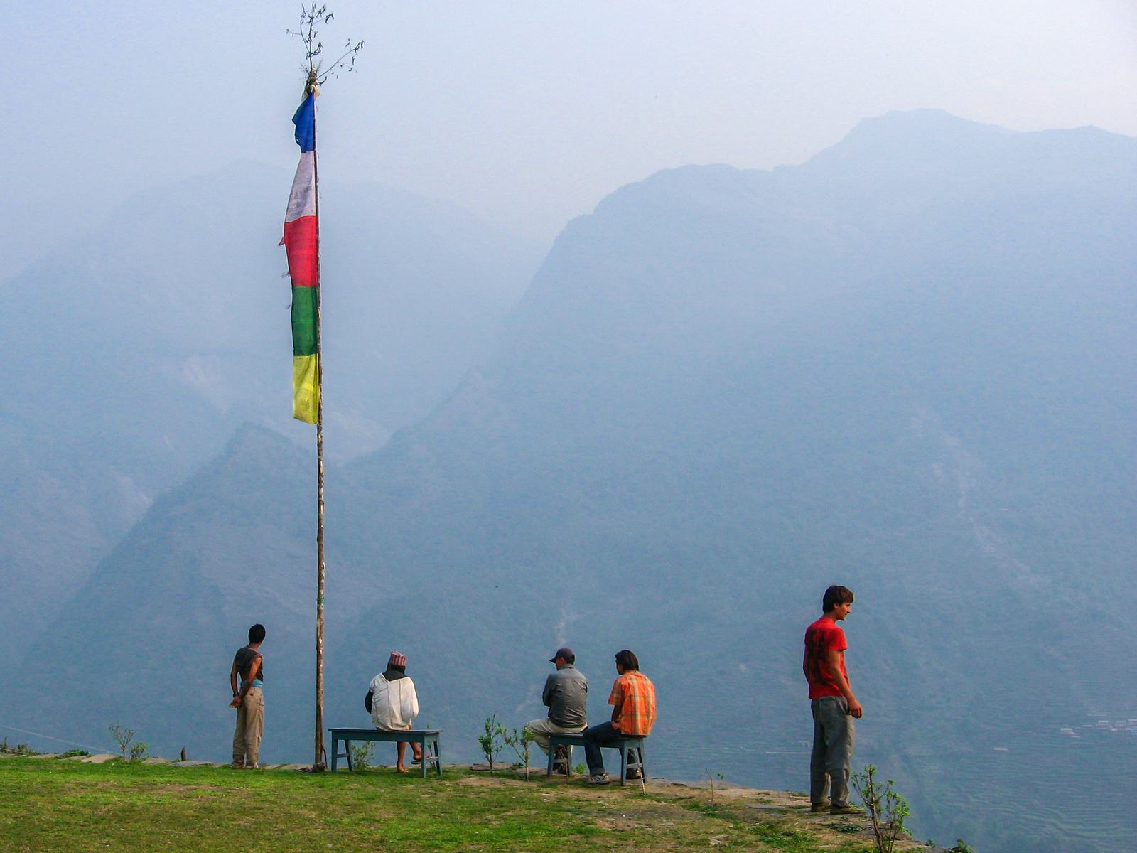 The sun is sinking lower and everyone is out and taking in the last daylight hours. gorgeous spot on our poon hill trek